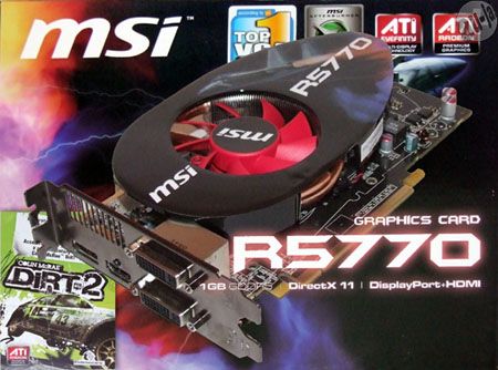 MSI ATI Radeon HD 5770 1 GB R5770-PM2D1G-OC